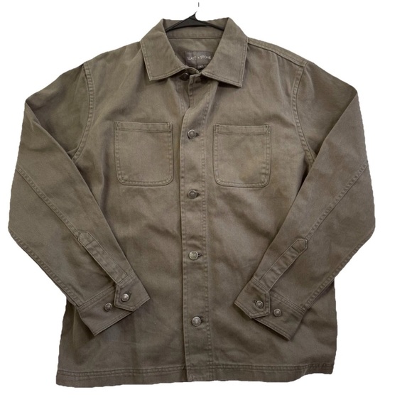Slate & Stone Utility Olive Men’s Cotton Jacket SZ Large Workwear - Picture 1 of 7